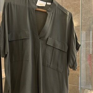 Anthropologie Maeve olive green Top